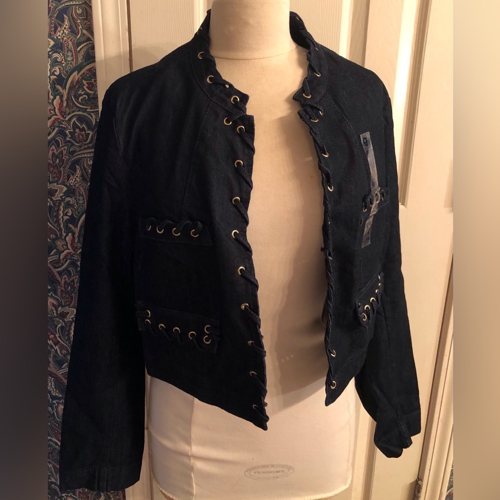 New Boom Boom jeans dark wash blue jean jacket size 1X